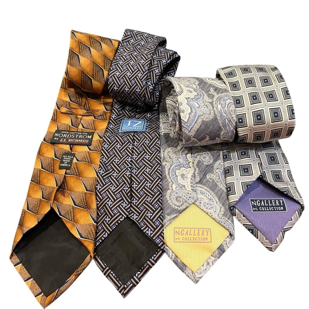 Jz Richards j.z. Gallery silk tie lot neckties silk made in USA like new - Picture 5 of 8